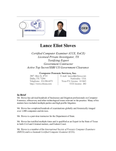 Lance Eliot Sloves - Computer Forensic Services, Inc
