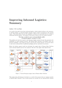 Improving Inbound Logistics: Summary