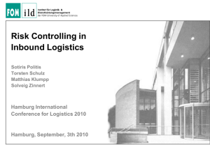 Risk Controlling in Inbound Logistics