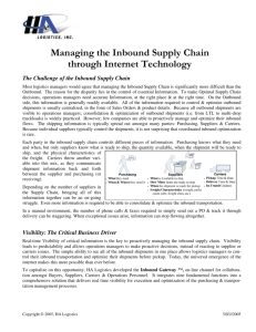M anaging the Inbound Supply Chain through Internet