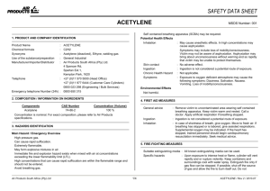 safety data sheet acetylene