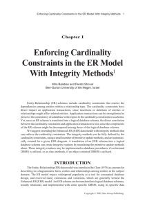 Enforcing Cardinality Constraints in the ER Model With Integrity