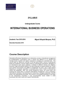 INTERNATIONAL BUSINESS OPERATIONS