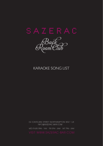 Track List - Sazerac Bar