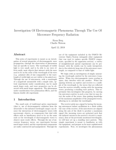 Investigation Of Electromagnetic Phenomena Through The Use Of