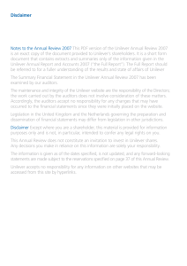 Disclaimer Notes to the Annual Review 2007 This PDF version of