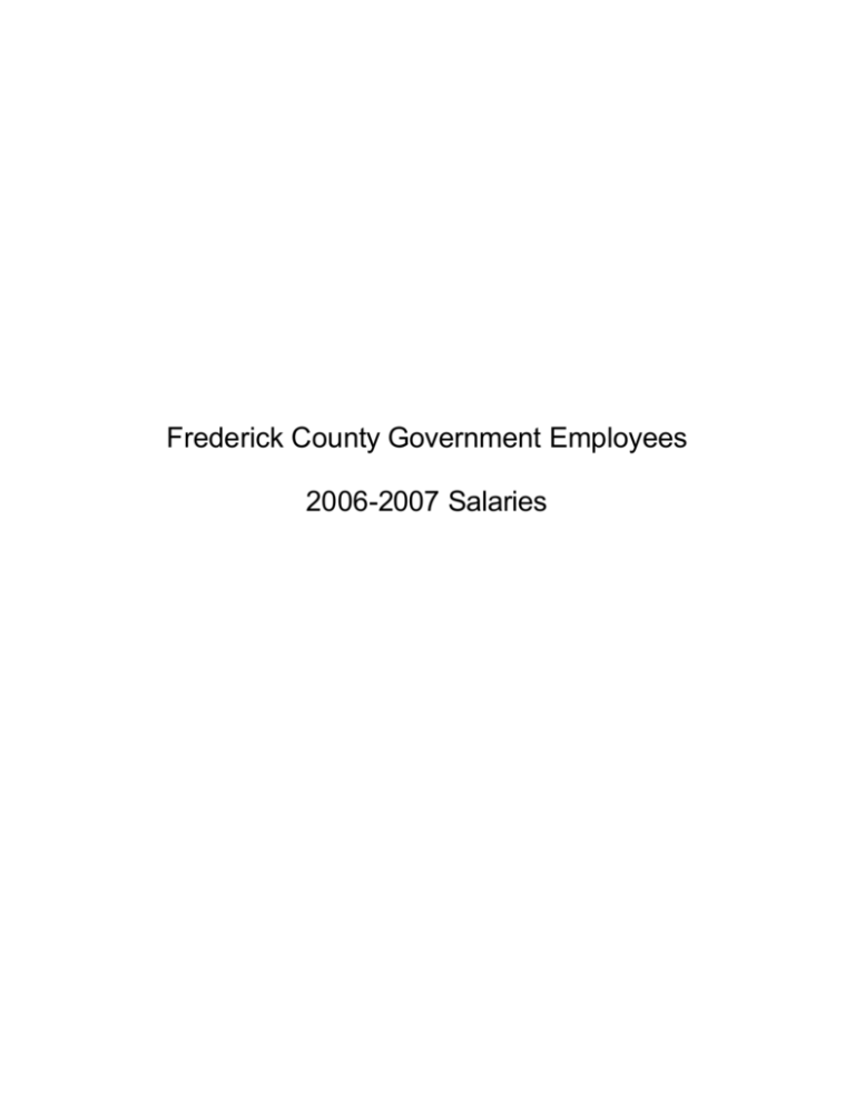 2006 2007 County Employee Salaries