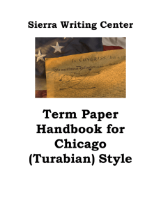 Term Paper Handbook for Chicago Style