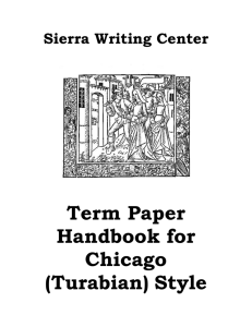 Term Paper Handbook for Chicago (Turabian) Style