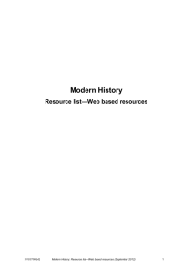 Modern History - School Curriculum and Standards Authority