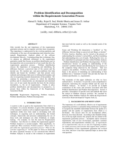 Problem Identification and Decomposition within the Requirements