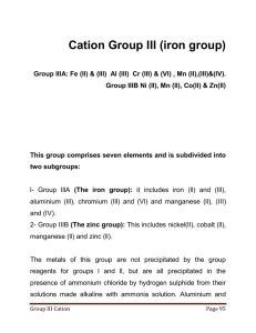 Cation Group III (iron group)