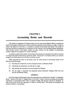 Chapter 3 Accounting Books and Records