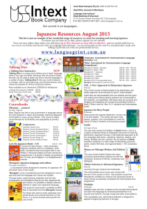 Japanese Brochure August 2015 - Language International Bookshop