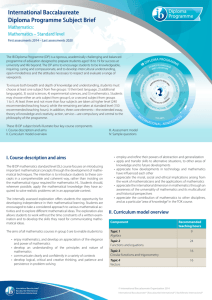 Standard level - International Baccalaureate