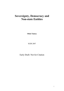Sovereignty, Democracy and Non-state Entities - EISA