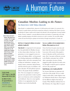 Canadian Muslims Looking to the Future A Human Future, Volume 9