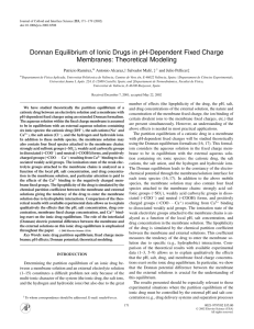 Donnan Equilibrium of Ionic Drugs in pH-Dependent