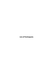 List of Participants - Mekong River Commission