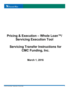 CMC Funding, Inc.: SET Servicing Transfer Instructions