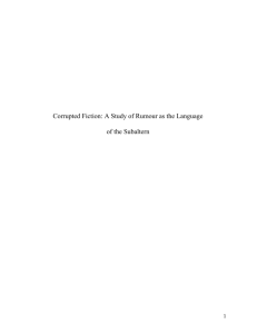 Corrupted Fiction: A Study of Rumour as the Language of the