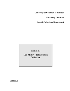 Leo Miller – John Milton Collection