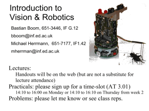 Introduction to Vision and Robotics