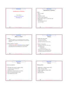 Introduction to Robotics Introduction to Robotics What is a