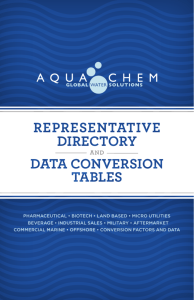 representative directory data conversion tables - Aqua-Chem