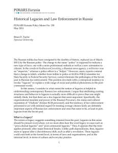 Historical Legacies and Law Enforcement in Russia