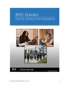 BYU-Idaho Certification Handbook version 1.0
