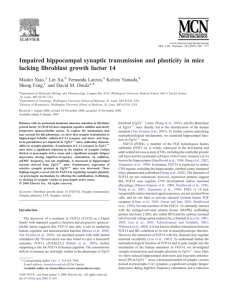Impaired hippocampal synaptic transmission and