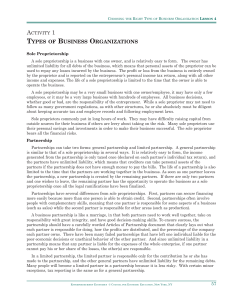 Types of Business Organizations - EE