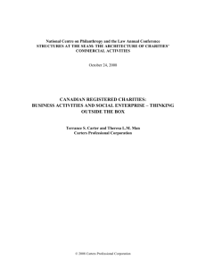 canadian registered charities: business activities and social