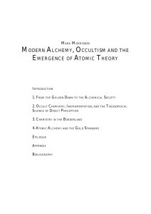 modern alchemy, occultism and the emergence of atomic theory