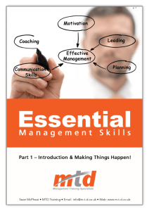 Essential Management Skills – Part 1