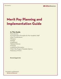 Merit Pay Planning and Implementation Guide In This Guide
