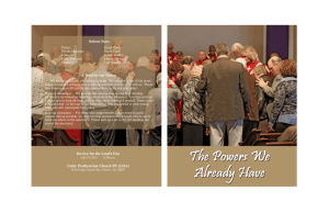 07-19-15 Bulletin - Unity Presbyterian