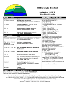 Schedule - Catawba Valley Heritage Alliance
