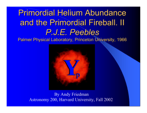 Primordial Helium Abundance and the Primordial Fireball. II P.J.E.