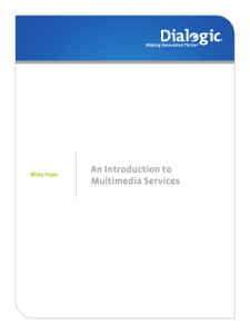 An Introduction to Multimedia Services