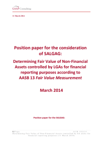 Position paper for the consideration of SALGAG: Determining Fair