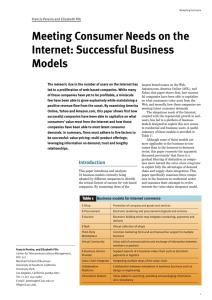 Meeting Consumer Needs on the Internet: Successful Business