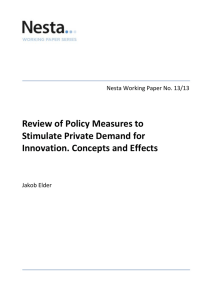 Review of Policy Measures to Stimulate Private Demand for