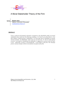 A Moral Stakeholder Theory of the Firm