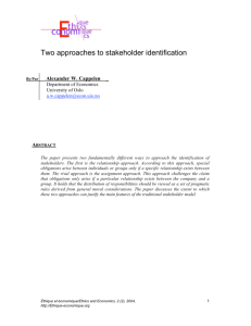 Two approaches to stakeholder identification