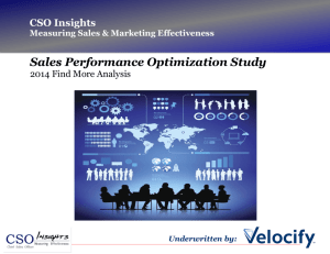 Sales Performance Optimization Study