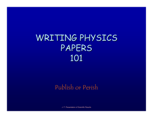 writing physics papers 101