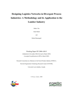 Designing Logistics Networks in Divergent Process Industries: A