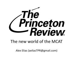 The new world of the MCAT